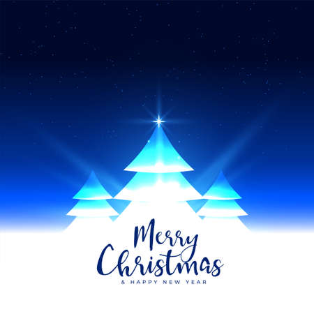 glowing christmas tree background festival greeting designのイラスト素材