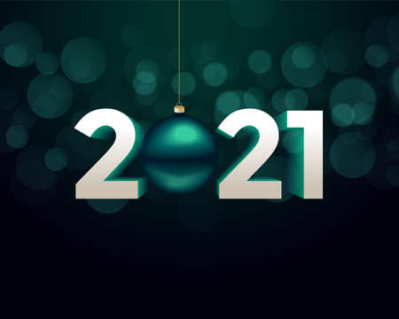 3d style 2021 happy new year background with christmas ballのイラスト素材