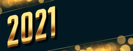 golden 2021 happy new year shiny banner design