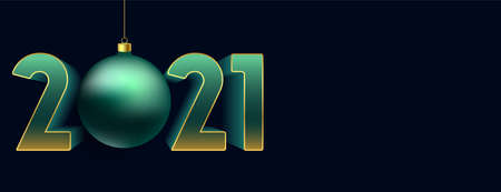 Decorative elegant new year 2021 on blue background