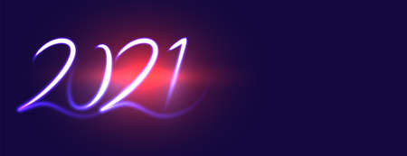 Creative new year 2021 on blue flare