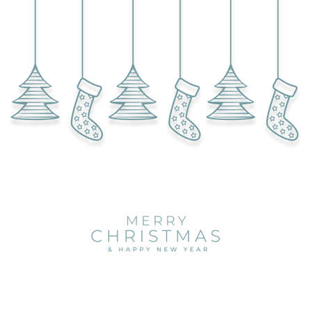 merry christmas background with decorative xmas elementsのイラスト素材