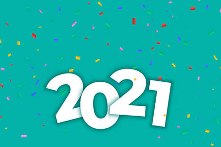 2021 celebration new year background with confetti