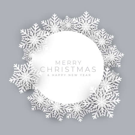 snowflakes frame for merry christmas festival backgroundのイラスト素材