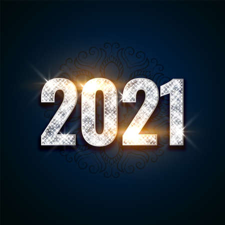 shiny 2021 new year background with light effectのイラスト素材
