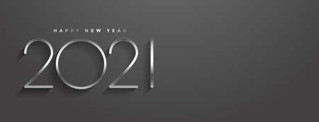 stylish 2021 happy new year minimal style bannerのイラスト素材