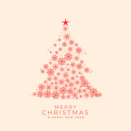 christmas tree made with snowflakes background designのイラスト素材