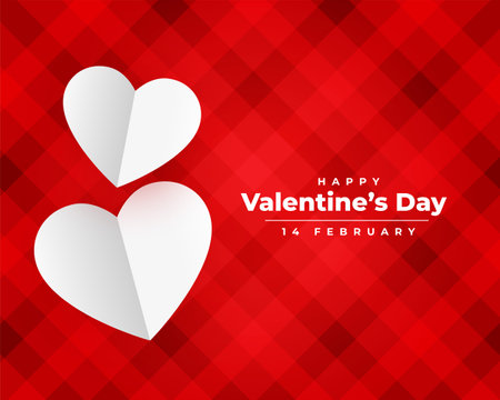 happy valentines day paper hearts wishes card designのイラスト素材