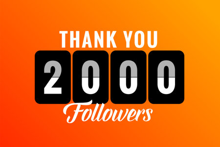 thank you 2000 social media followers and subscribers templateのイラスト素材