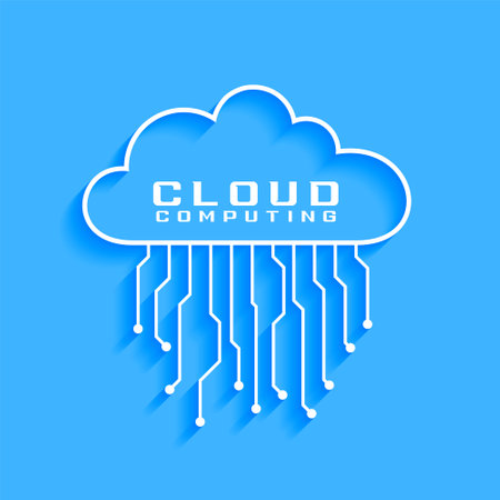 cloud computing concept with circuit diagram designのイラスト素材