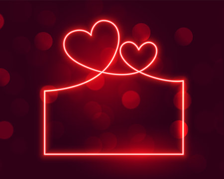 glowing neon valentines day concept frame bannerのイラスト素材