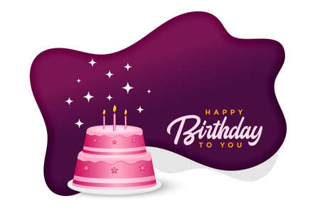 happy birthday cake celebration background design