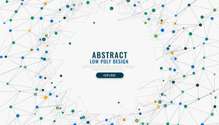 abstract low poly digital network mesh background