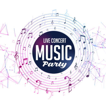 music party live concert template with notesのイラスト素材