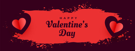 abstract valentines day greeting banner with paper heartのイラスト素材