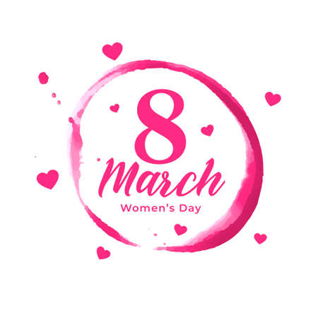 abstract womens day poster with hearts design