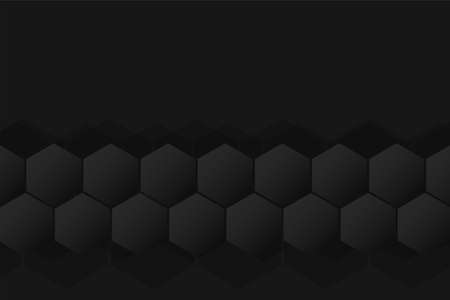 black background wallpaper with hexagonal shapesのイラスト素材