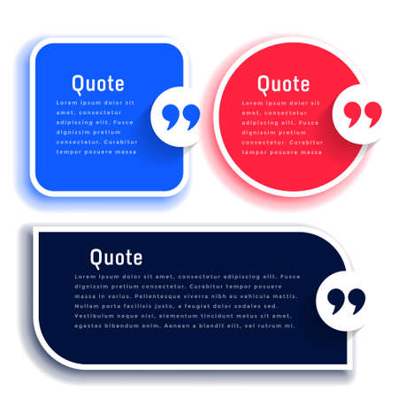quotes or testimonial boxes templates setのイラスト素材