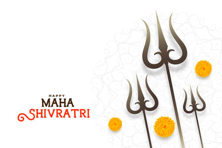 elegant maha shivratri festival card with trishul design