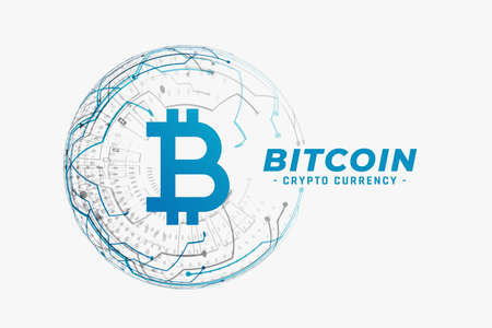 bitcoing technology circuit mesh diagram concept designのイラスト素材