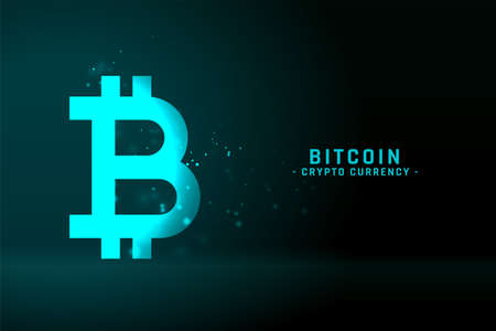 bitcoin technology background in glowing blue colorのイラスト素材