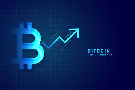 bitcoin growth chart with upward arrow designのイラスト素材