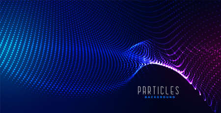 digital particle mesh wave glowing backgroundのイラスト素材