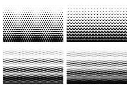 retro halftone gradient set of fourのイラスト素材