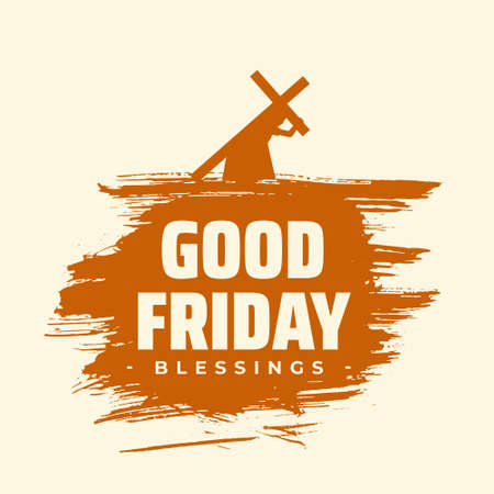 good friday blessings background with jesus carrying crossのイラスト素材