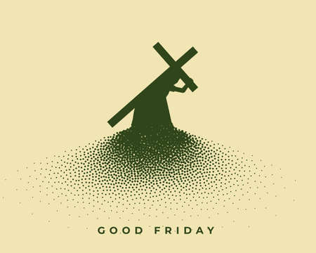jesus christ carrying cross good friday backgroundのイラスト素材