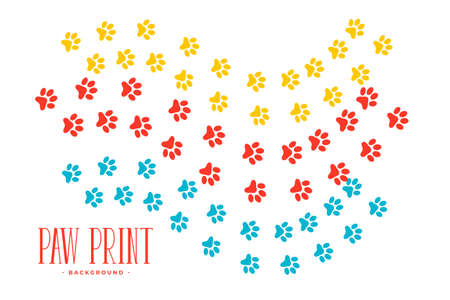 dog or cat paw prints trail designのイラスト素材