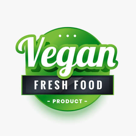 vegan only fresh food green label designのイラスト素材