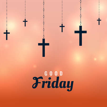 good friday background with hanging crosses