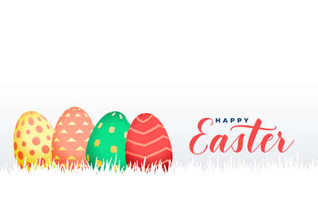 realistic easter eggs celebration backgroundのイラスト素材