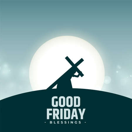good friday blessings background with jesus carrying crossのイラスト素材