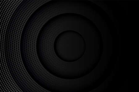 abstract black background with halftone pattern and circlesのイラスト素材