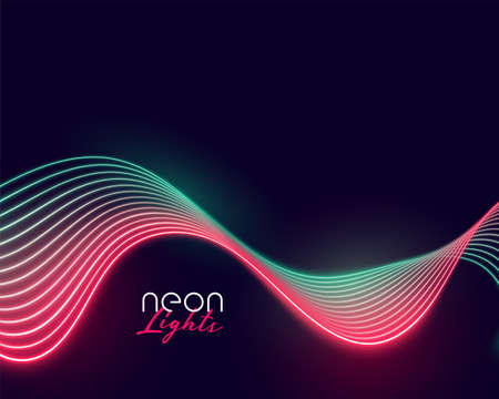 wavy neon light lines display backgroundのイラスト素材