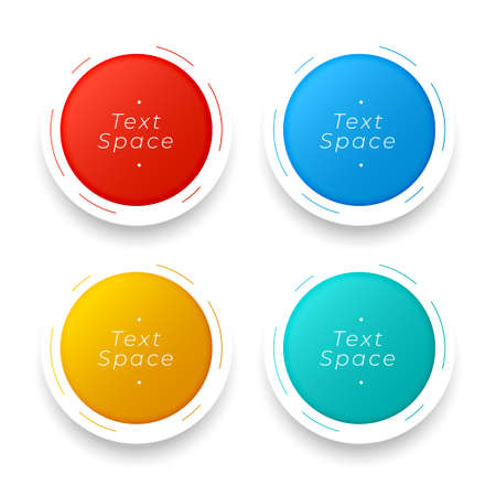 3d circular buttons in four colorsのイラスト素材