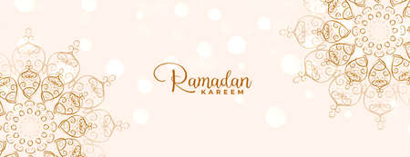 islamic mandala decorative ramadan kareem or eid mubarak bannerのイラスト素材