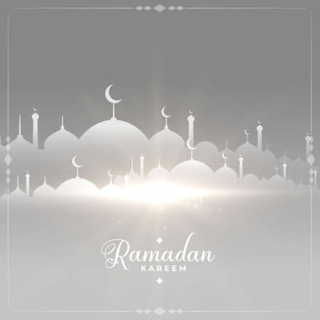 happy ramadan kareem glowing mosque greeting designのイラスト素材