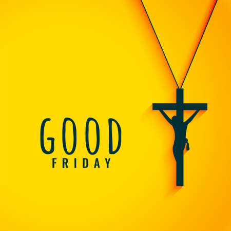 good friday and easter day cross yellow background