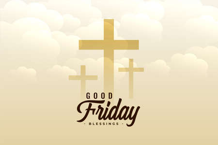 good friday clouds background with crossesのイラスト素材