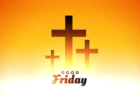 good friday glowing crosses background designのイラスト素材