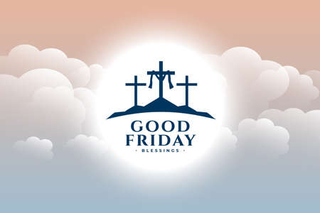 traditional good friday crosses backgroundのイラスト素材
