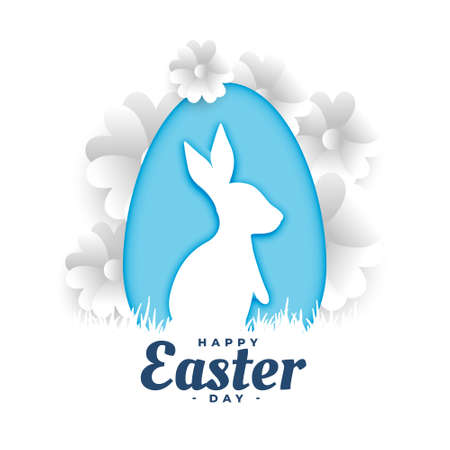 happy easter wishes greeting in paper style designのイラスト素材