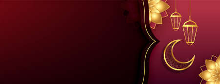 traditional ramadan kareem banner with text spaceのイラスト素材