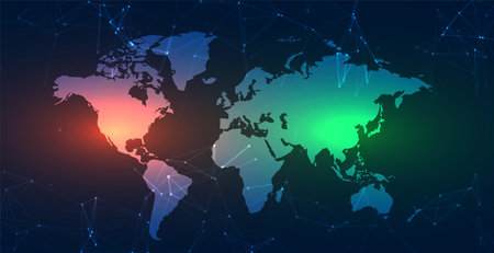 work map in network technology lines backgroundのイラスト素材