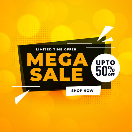mega sale discount banner promo templateのイラスト素材
