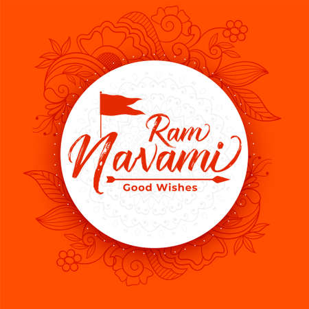 ram navami celebration card for navratri festivalのイラスト素材