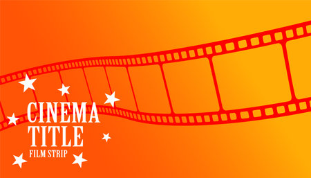 cinema tile movie film strip orange backgroundのイラスト素材
